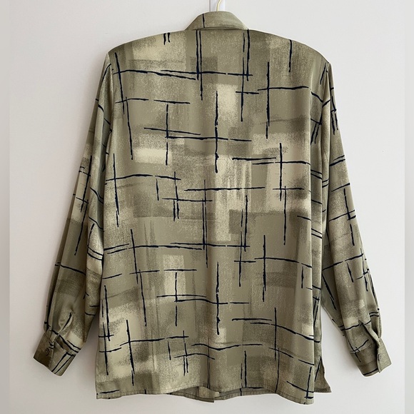 SOMMERMANN Long Sleeve Button Front Blouse Abstract Print Business Professional - Picture 7 of 16